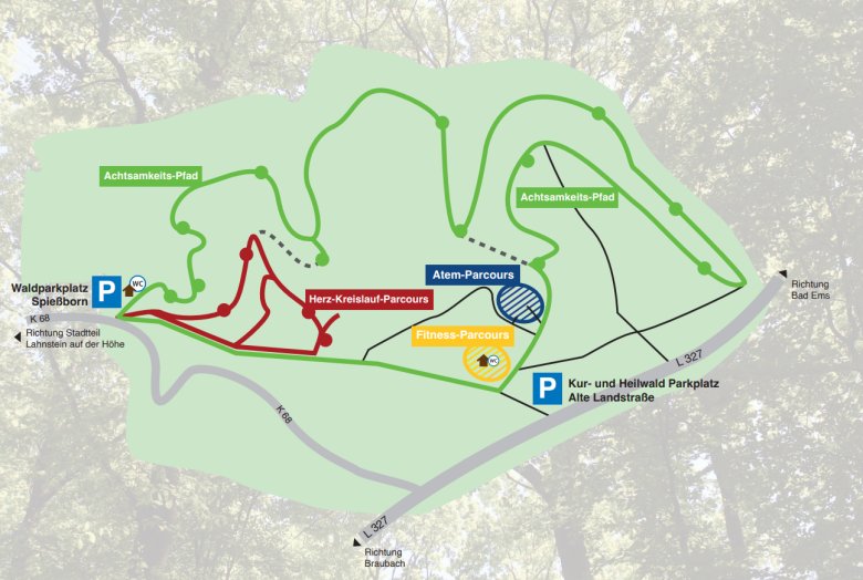 Karte des Kur -& Heilwaldes in Lahnstein 