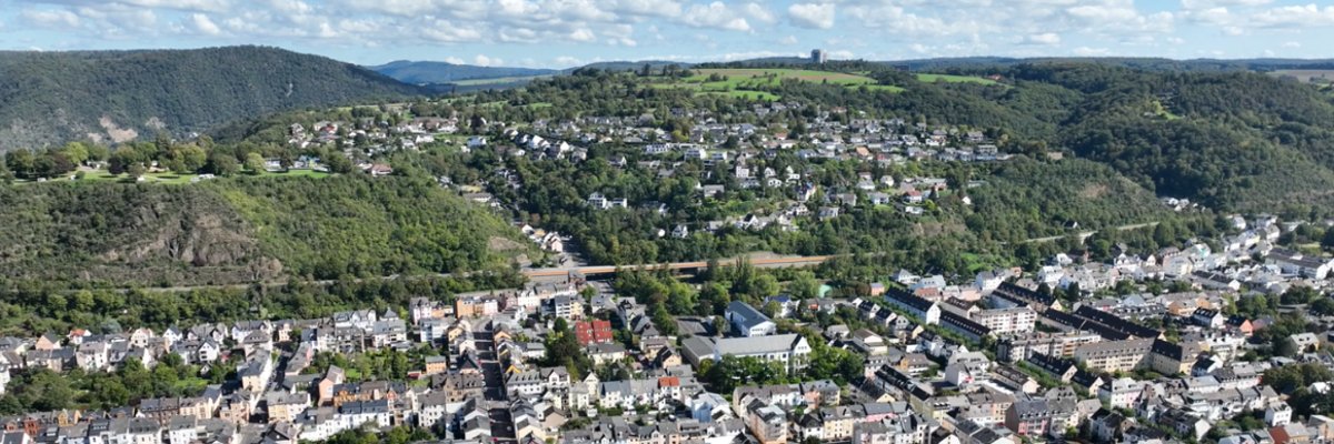 Blick von oben auf den Stadtteil Oberlahnstein 