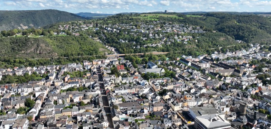 Blick von oben auf den Stadtteil Oberlahnstein 