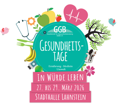 GGB-Gesundheitstage Grafische Darstellung der Gesundheitstage der Gesellschaft für Gesundheitsberatung (GGB). Motto: In Würde leben